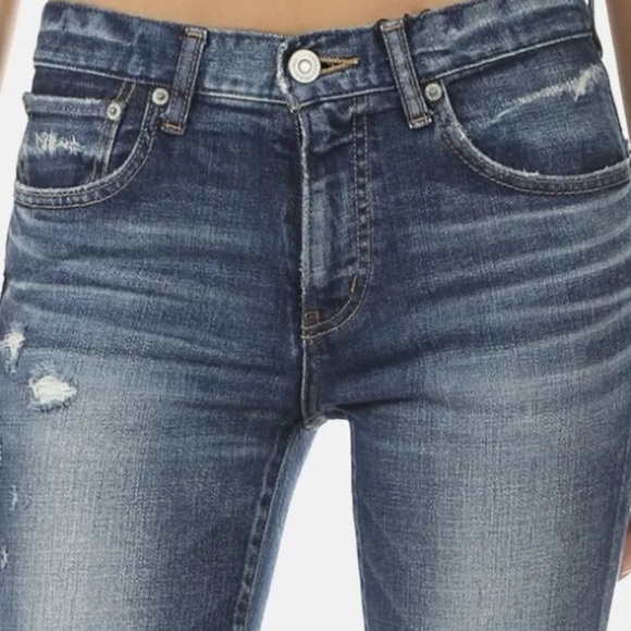 Moussy Vintage Glendale Mid Rise Distressed Cropped Jeans - Picture 5 of 14